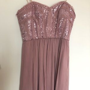 Max and Cleo pink sequined sweetheart dress